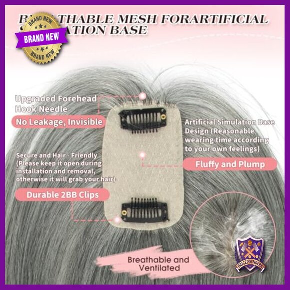 14 Inch Human Hair Topper, Clip-In for Thinning Hair, Lightweight Daily Wear